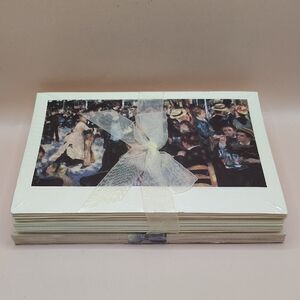 Vintage Greeting Card Set with Ribbon. Bal du moulin de la Galette By Renoir